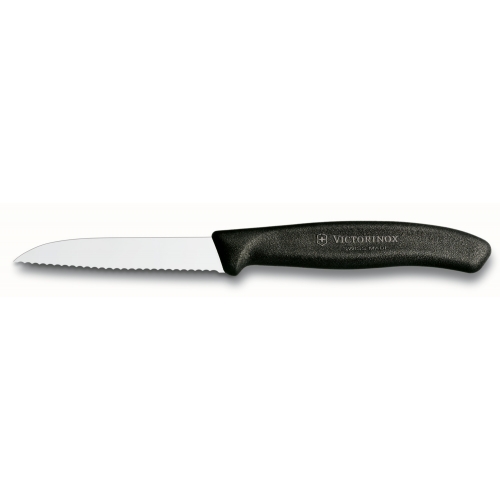 Кухонный нож Victorinox SwissClassic для овощей 80 мм серрейтор Черный (6.7433)