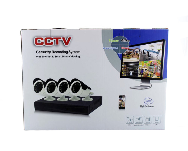 Реєстратор з камерами CCTV D001 KIT 2mp\4ch 4 шт Білий (hub_np2_1154)