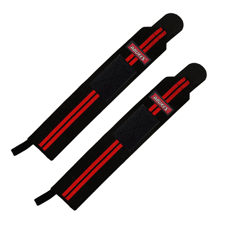 Бінти для зап'ястей кистьові бинти AOLIKES A-1538 Black + Red для спорту важкої атлетики