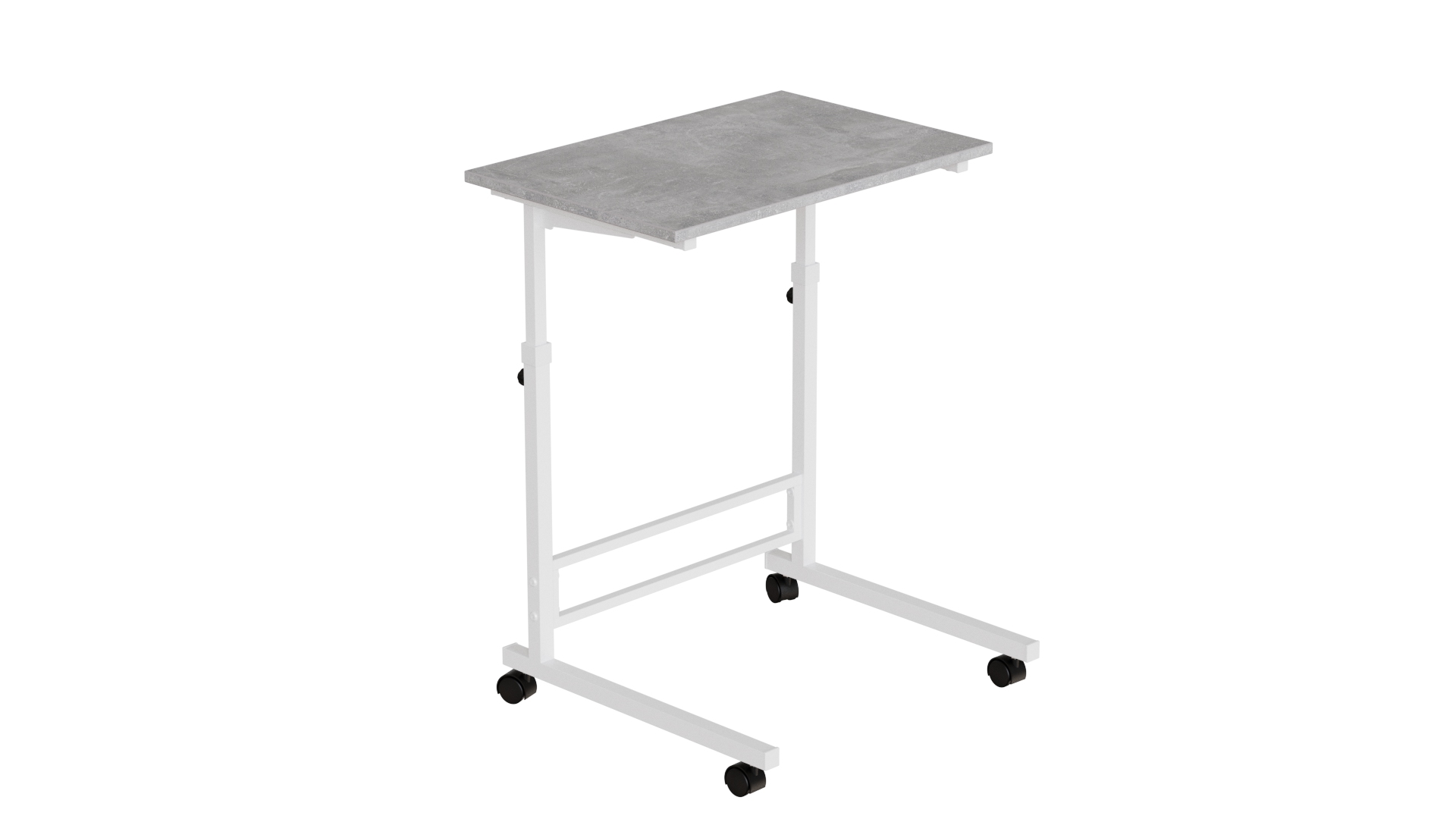 Стол приставной Ferrum-decor Амиго 62x60x40 металл Белый ДСП Бетон 16мм (AMI0014)