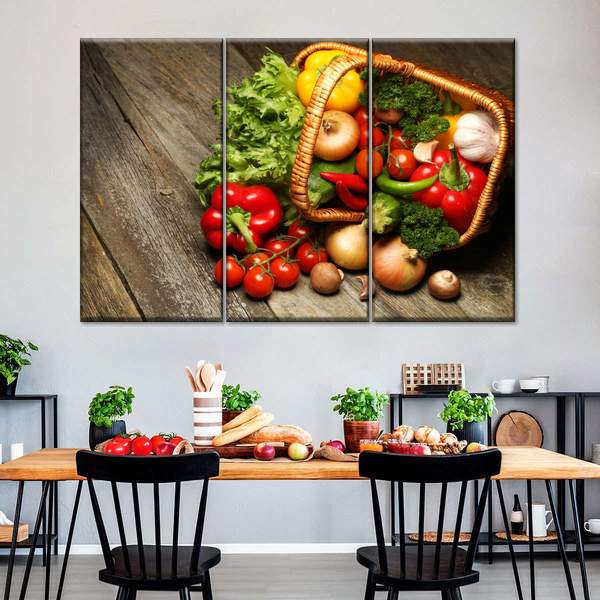 Модульна картина із трьох частин Art Studio Shop Кошик овочів 78x48 см (M3_M_54)