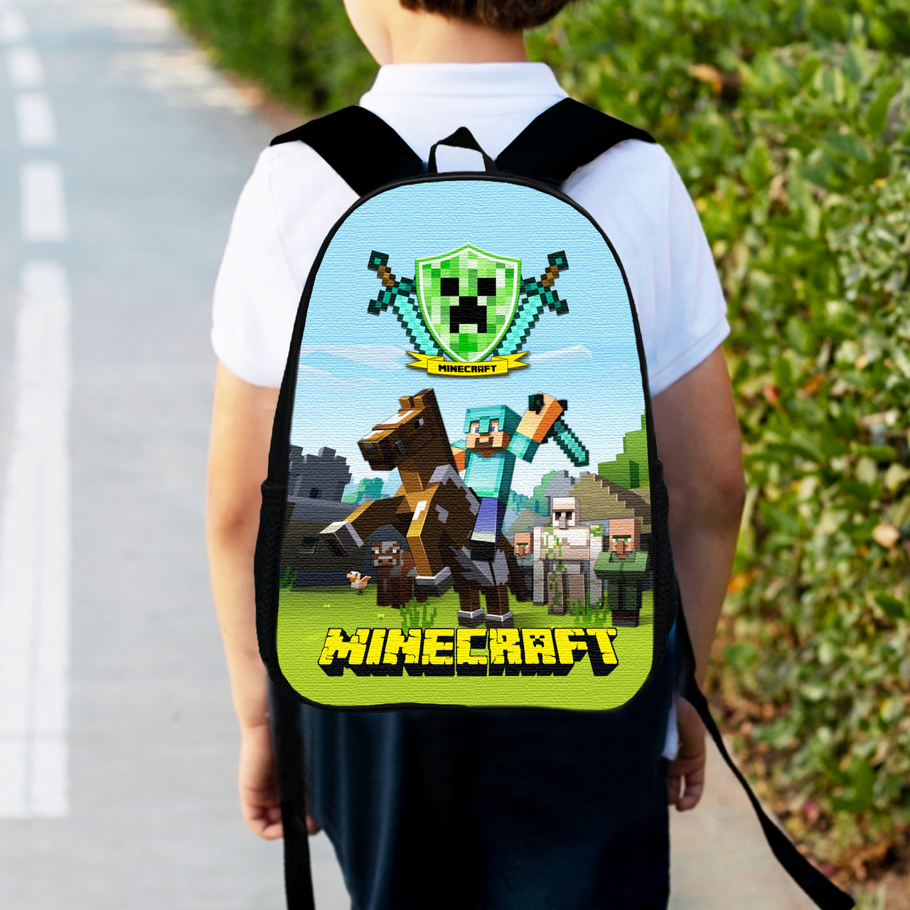 Дитячий рюкзак Minecraft 34×27×13 см, водостійкий поліестер — арт. 2342422535