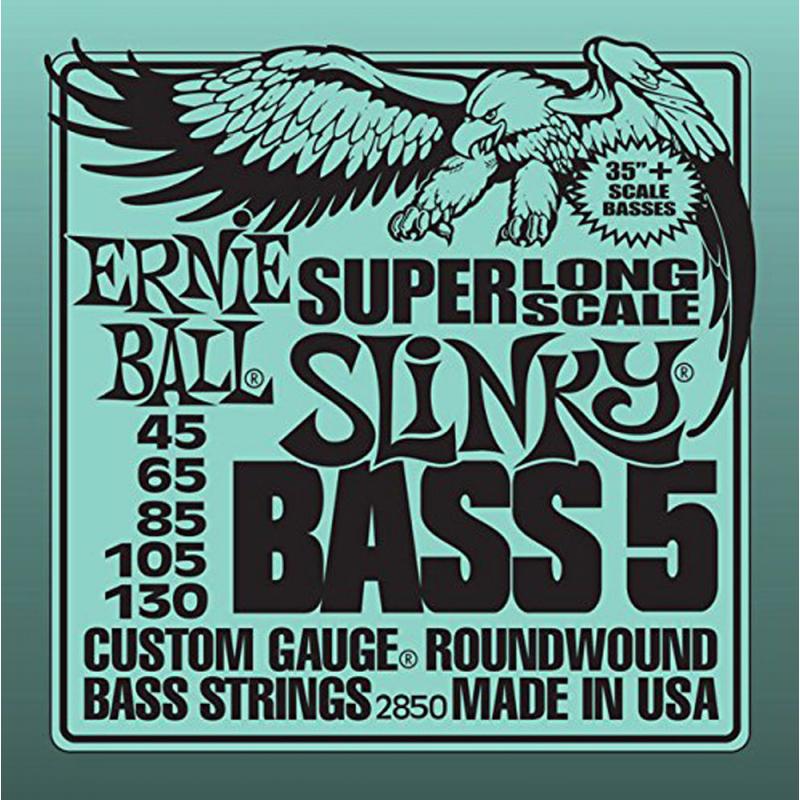 Струни для бас-гітари Ernie Ball 2850 Super Long Scale Slinky 5-String Bass 45/130