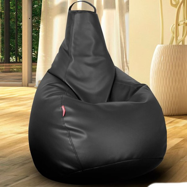 Крісло-мішок Beans Bag груша Екошкіра 85*105 см Чорний (hub_XTZR37062)