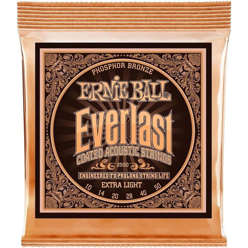 Струни для акустичної гітари Ernie Ball 2550 Everlast Extra Light Phosphor Bronze Acoustic 10/50