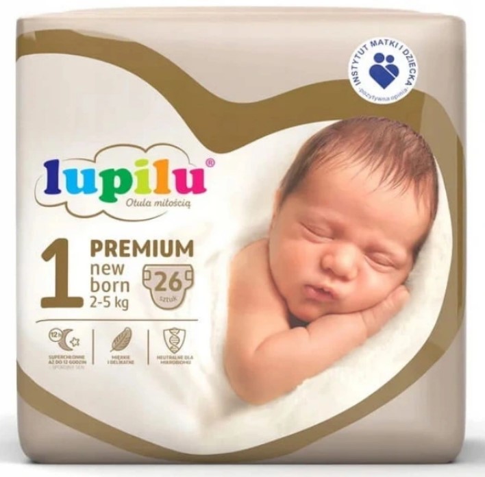 Підгузники Lupilu Premium New born Розмір 1, Вага 2-5 кг, 26 шт