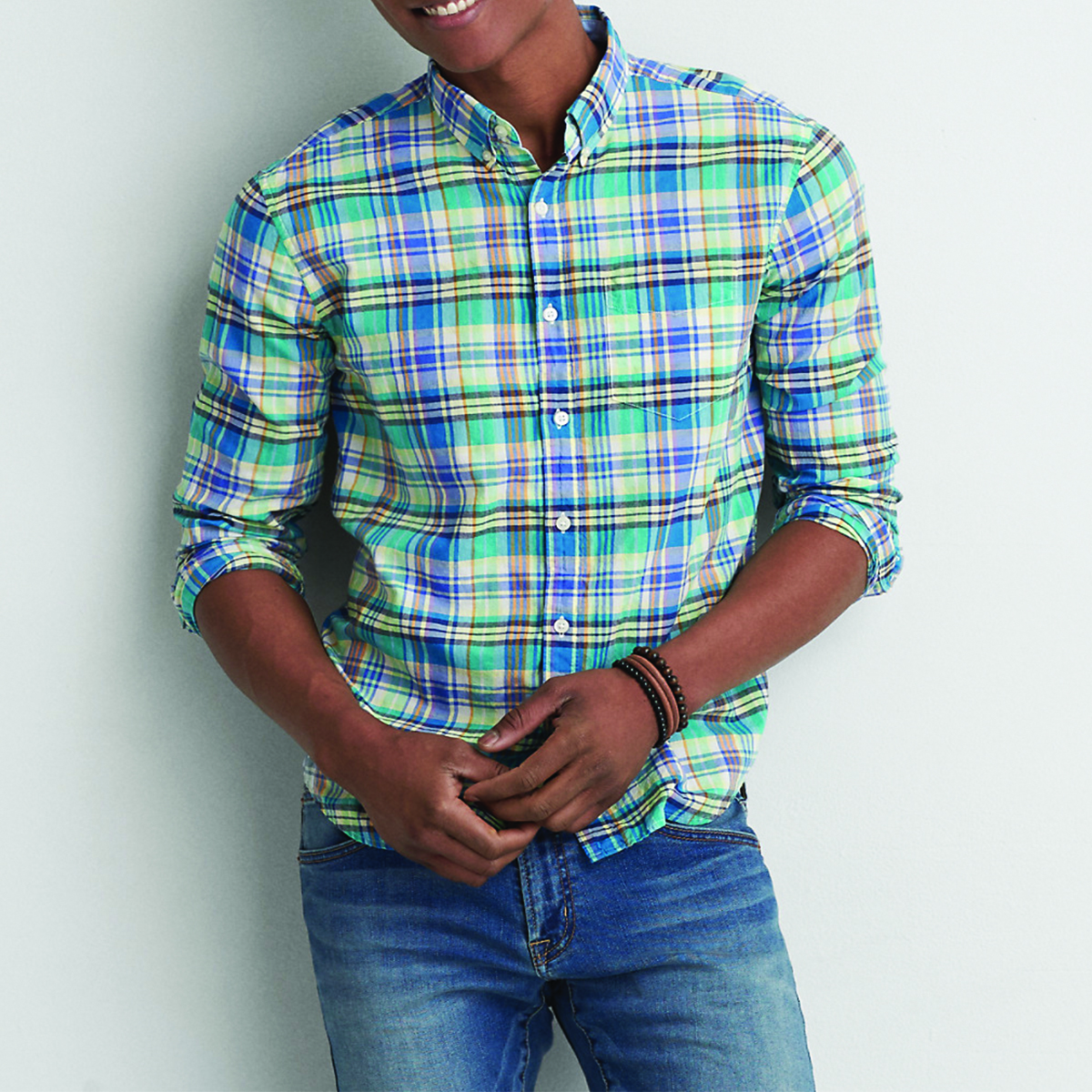 Сорочка AEO Mandras Button Down SEAFOAM XL Синьо-зелений (0153-9208SF)