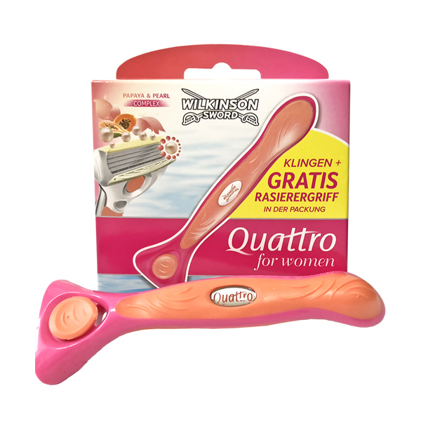 Сменные кассеты для бритья + бритва Wilkinson Sword Quattro 4 лезвия - 3 шт (1038)