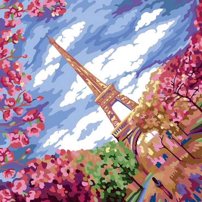 Картина по номерам Danko Toys "Весна в Париже" KpNe-02-02 40х40 см