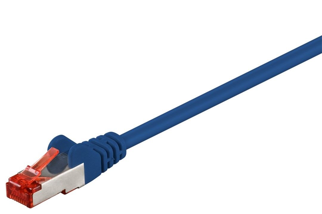 Патч-корд екранований Goobay RJ45 SFTP6 0.5m patch AWG27 D=6.0mm Gold Protect синій (75.09.5462)