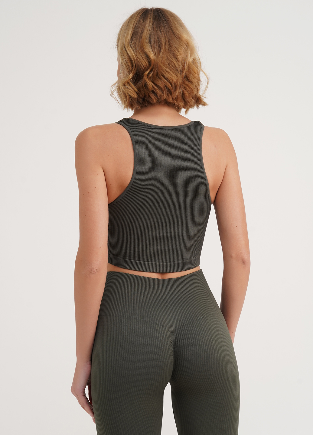 Топ в рубчик из микрофибры Giulia HALTER TOP RIB khaki-L/XL Хаки