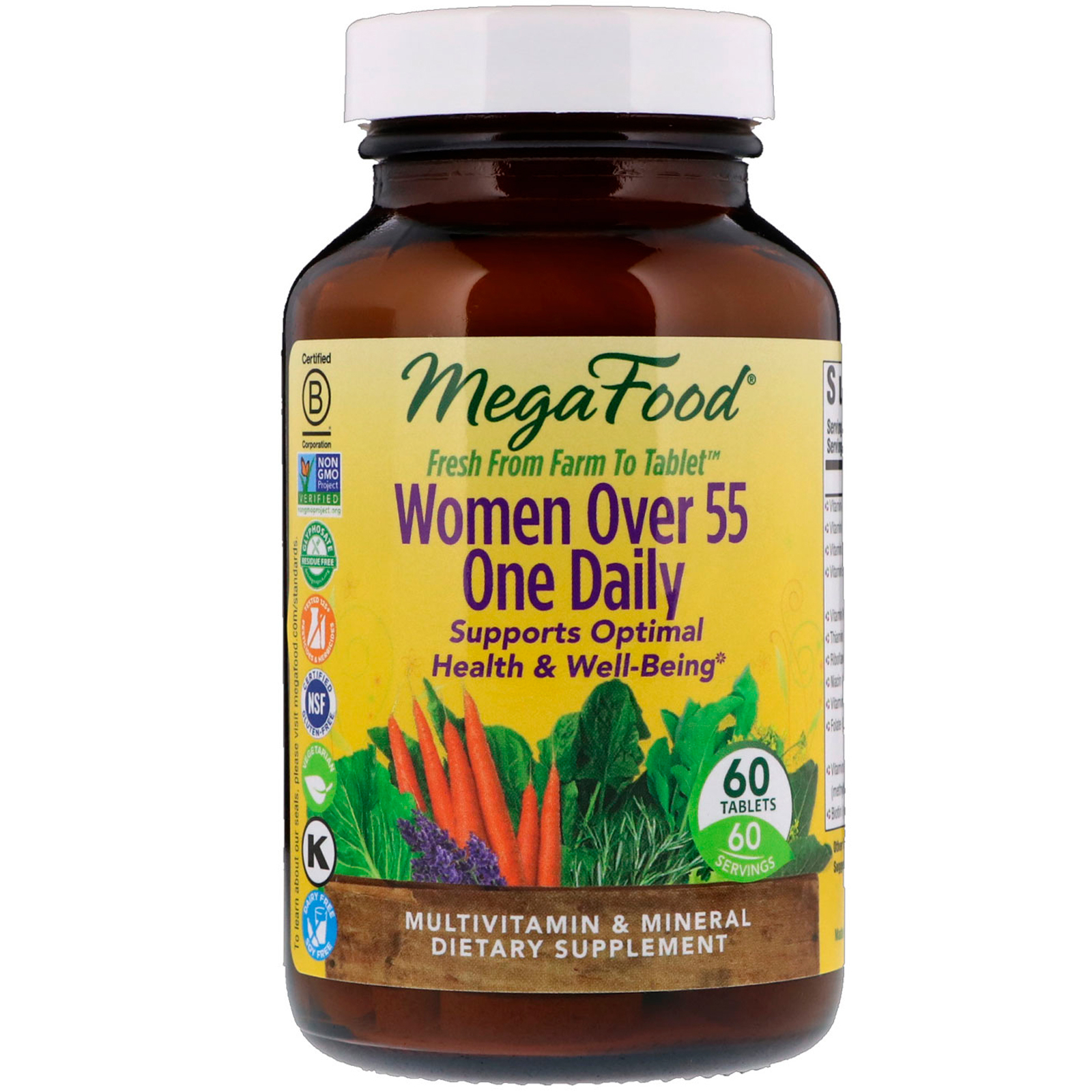 Мультивітаміни та мінерали для жінок 55+, MegaFood, Women Over 55, 1 на день, 60 таблеток (30432)