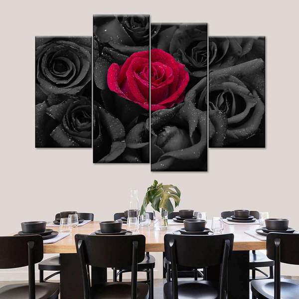 Модульна картина з чотирьох частин Art Studio Shop Червона троянда 89x56 см (M4_M_46)