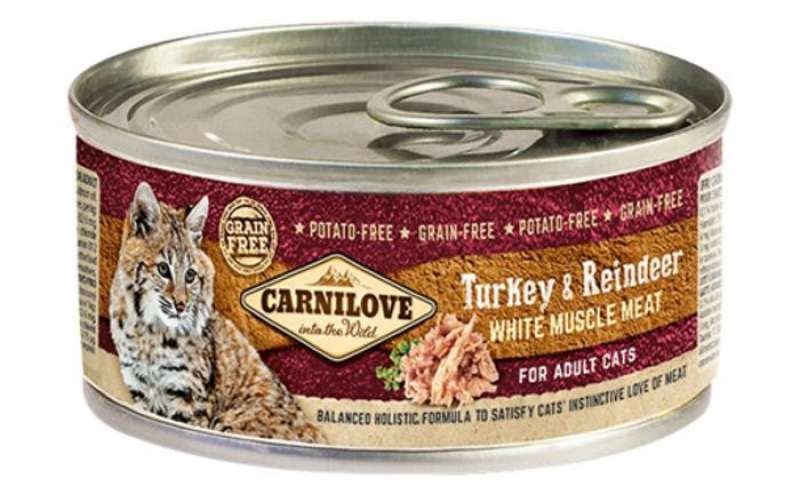 Влажный корм для котов Carnilove Turkey & Reindeer for Adult Cats с индейкой и олениной 100 г (100562\111284\9018)