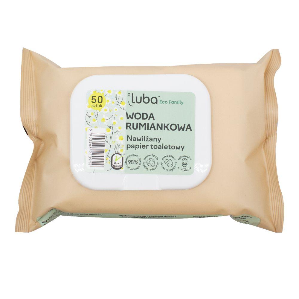 Влажная туалетная бумага с клапаном Luba ECO Family с ромашковой водой 50 шт