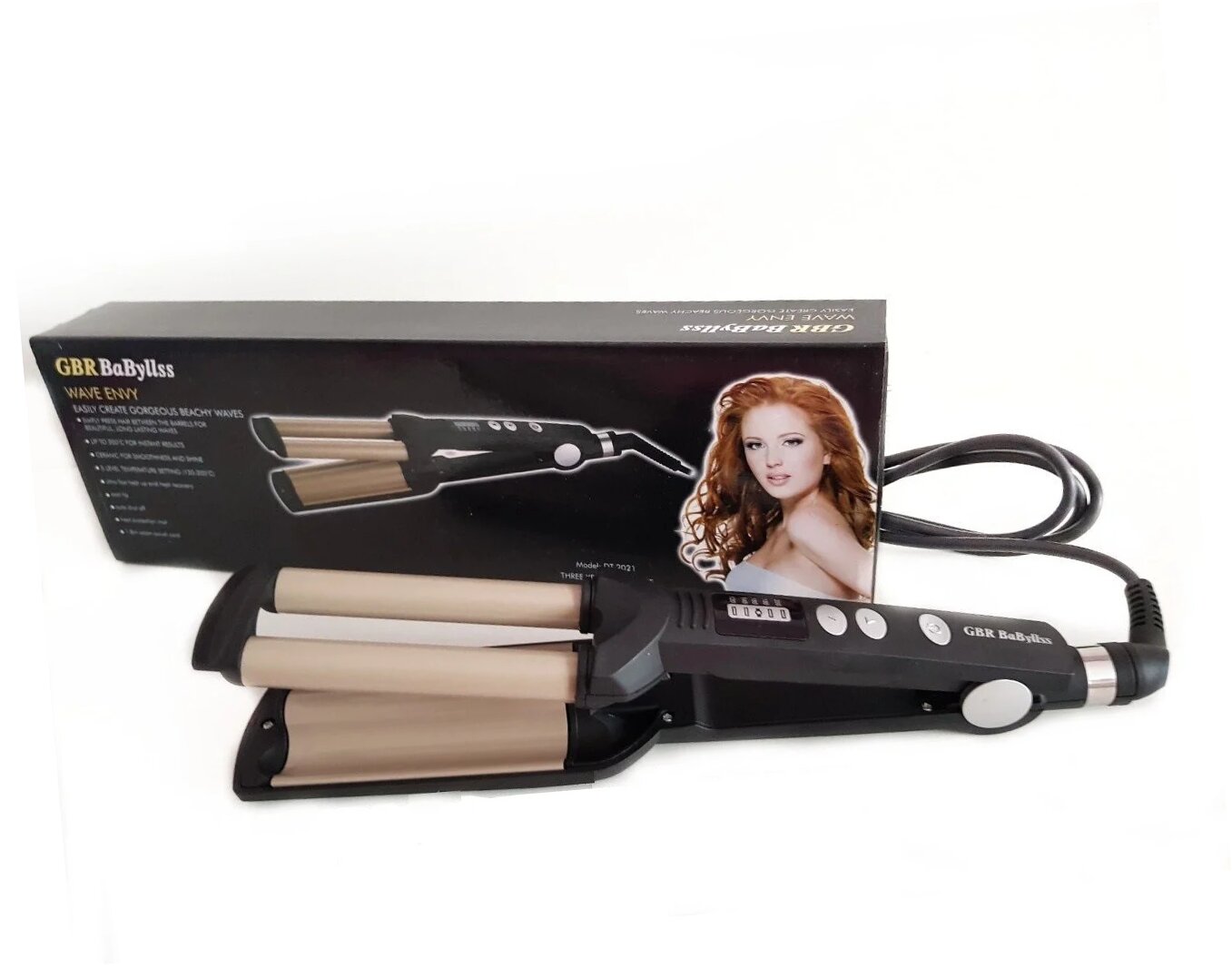 Тройная плойка BaByliss DT-2021 для создания локон Черно-коричневая  (RI0277)