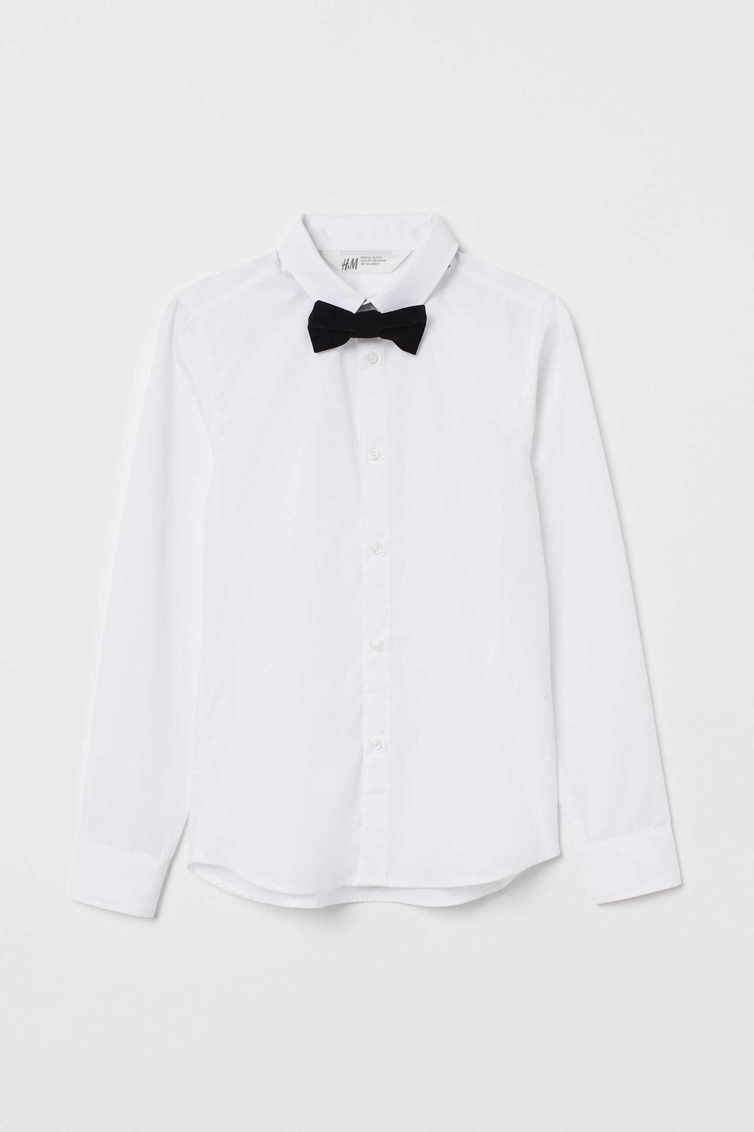 Рубашка с бабочкой H&M 152 см белый 711754344