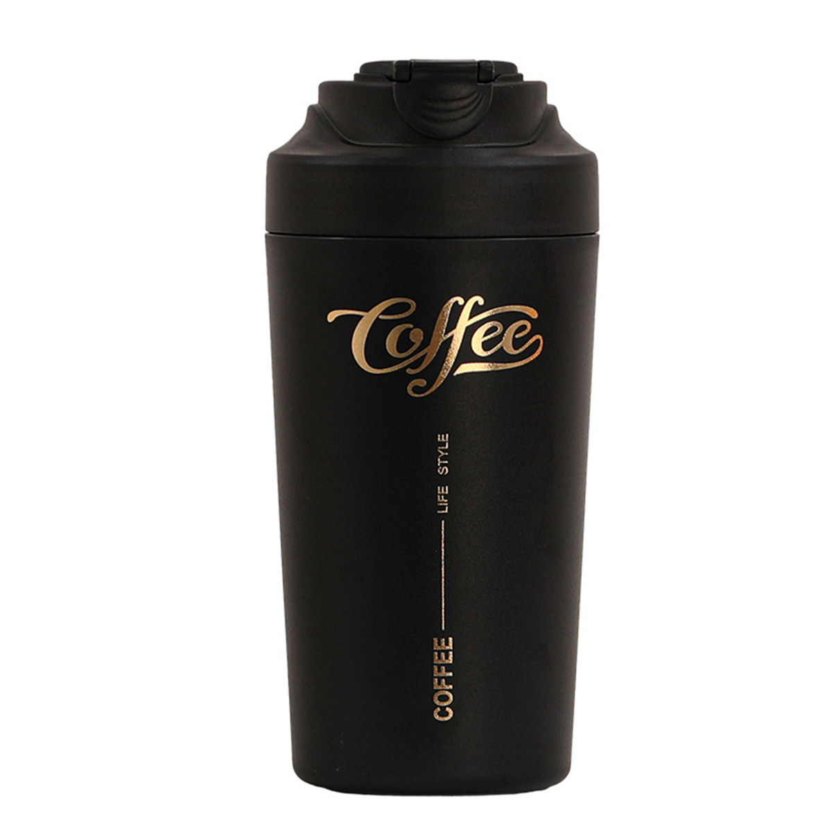 Термочашка з керамічною колбою YIWU Coffee 480 мл Чорний (HP-14-14B)