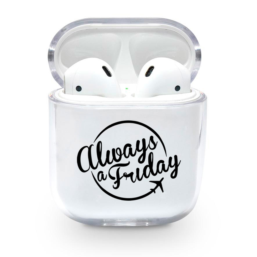 Прозорий силіконовий чохол Apple AirPods з малюнком Always a Friday (KAP1226)