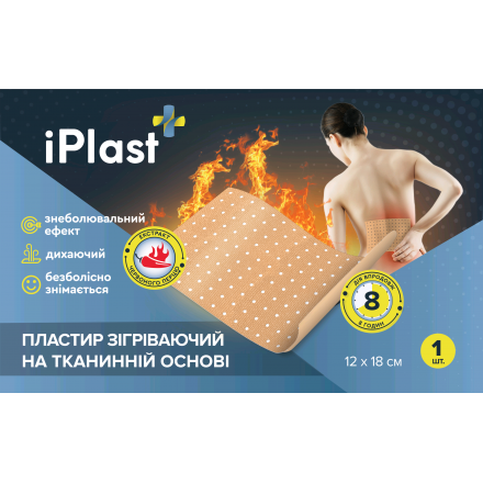 Пластир зігріваючий IPlast на тканинній основі 12х18 мм