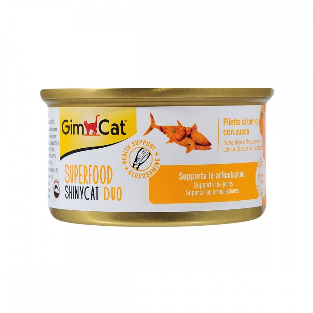 Влажный корм GimCat Shiny Cat Superfood для кошек с тунцом и тыквой 70 г (G-414737) (15947)