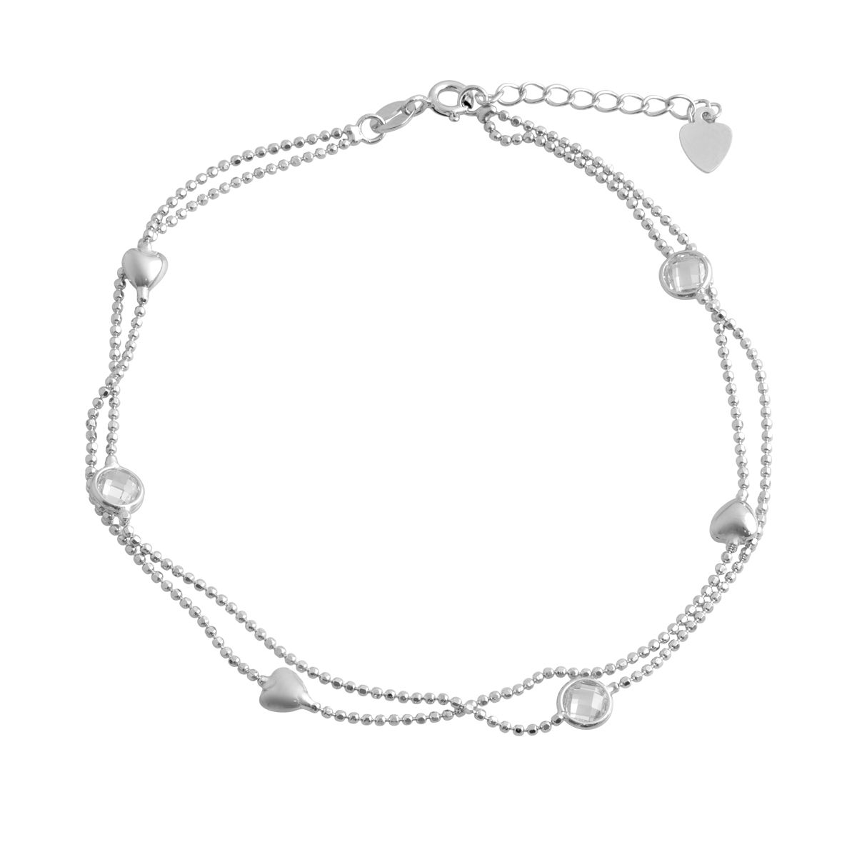Срібний браслет з фіанітами (2079347) 23-26 см