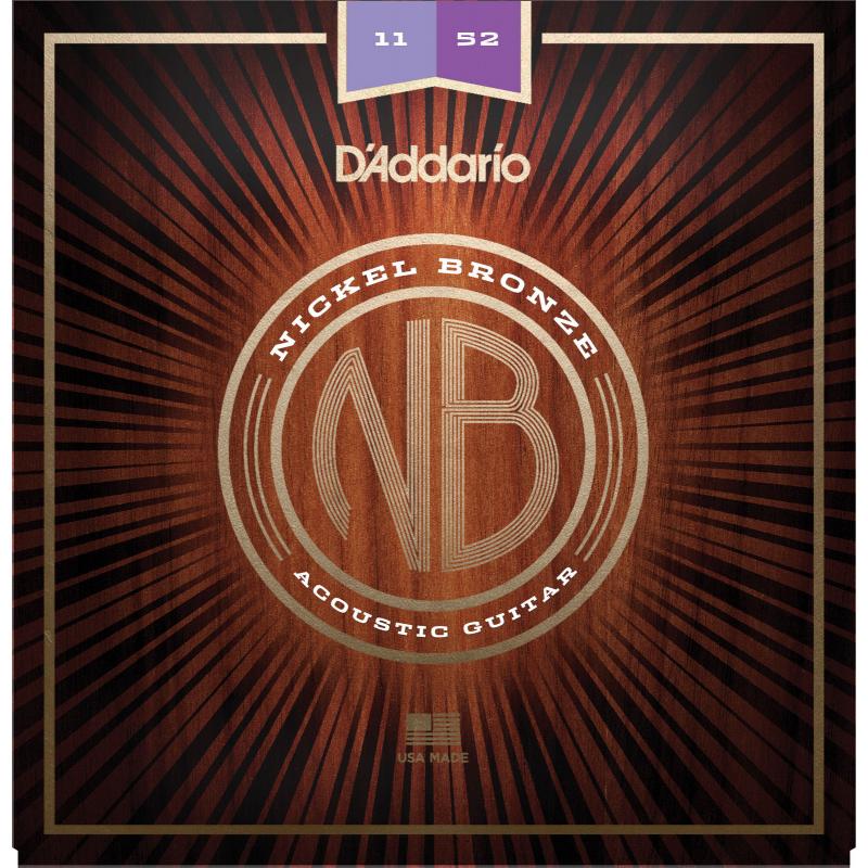 Струны для акустической гитары D'Addario NB1152 Nickel Bronze Custom Light Acoustic Guitar Strings 11/52