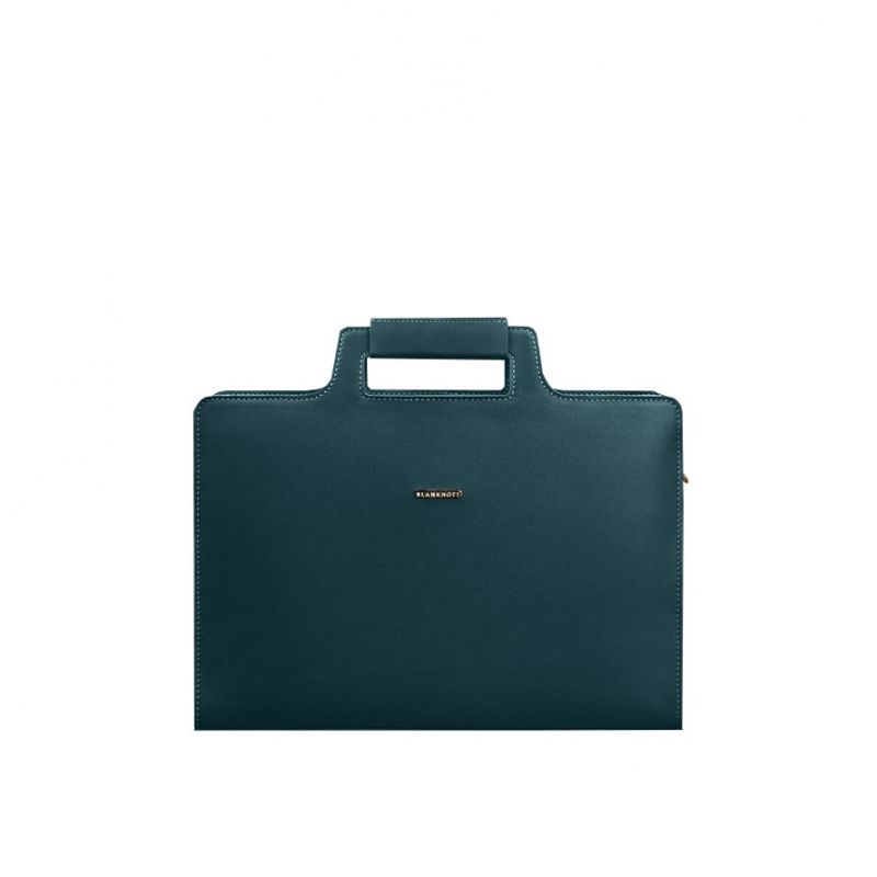 Женская кожаная сумка для ноутбука и документов BlankNote 15 Dark Green (BN-BAG-36-malachite)