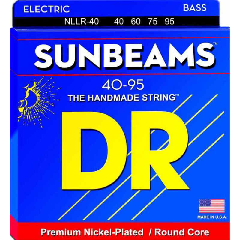 Струны для бас-гитары DR NLLR-40 Sunbeams Nickel Plated 4 String Light Bass Strings 40/95