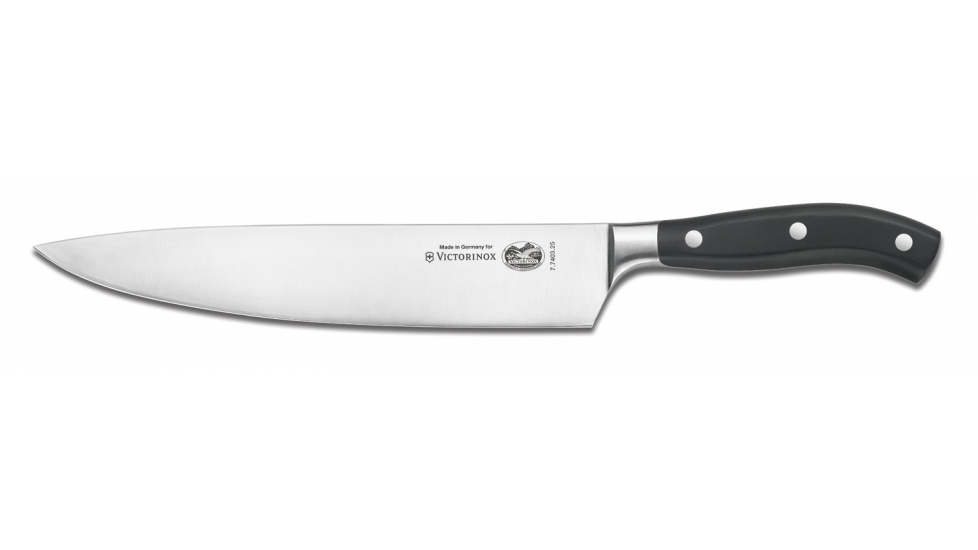 Кухонный кованый нож Victorinox Grand Maitre поварской 25 мм в подарочной коробке Черный (7.7403.25G)