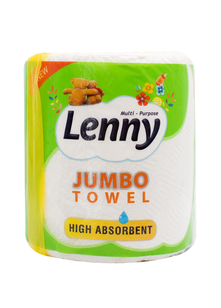 Бумажные полотенца двухслойные Lenny 1 рулон 305 отрывов