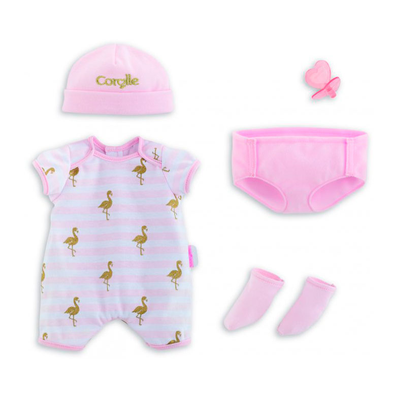 Кукольный набор одежды для новорожденного Фламинго на пупса 36 см Corolle IG-OL185927