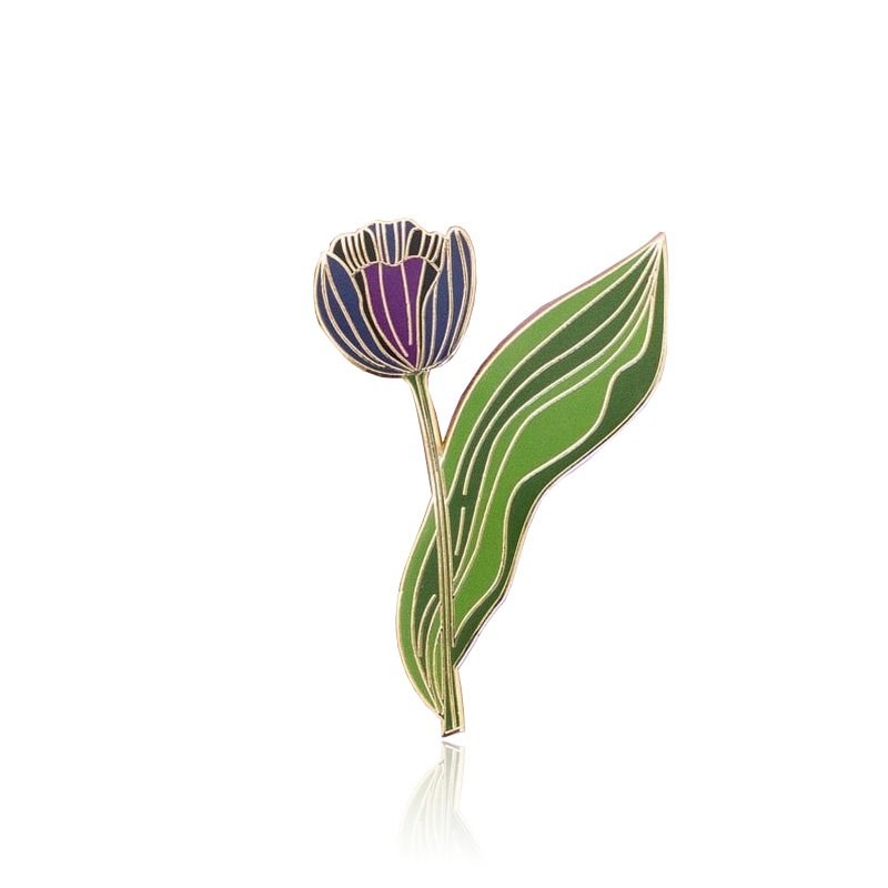 Брошь-значок BROCHE Цветок Тюльпана фиолетовая BRGV112655