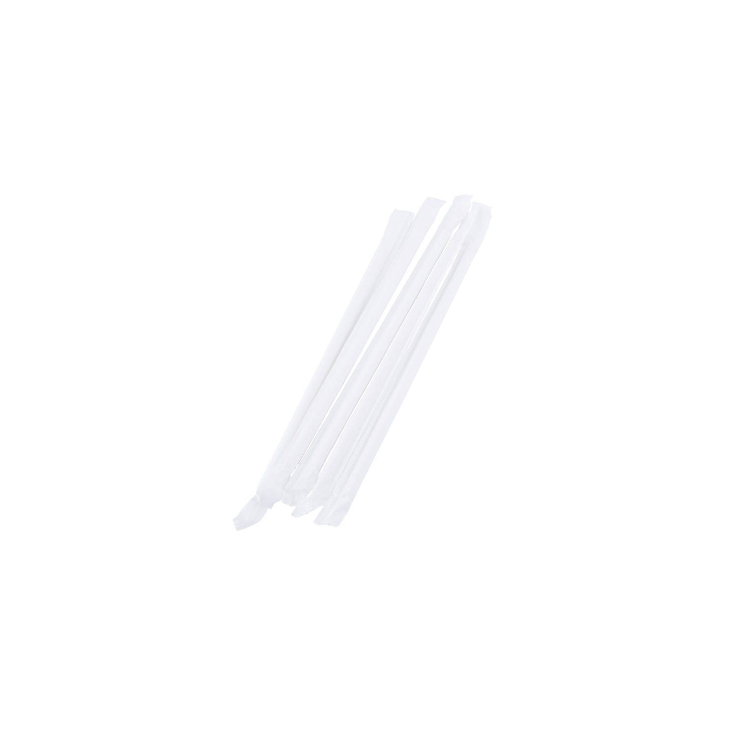 Соломка бумажная белая в индивидуальной бумажной упаковке d.5 196 мм 150 шт/уп (76125)