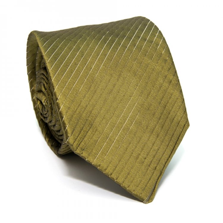 Краватка Rosso Fiorwntino Оливкова зі смужками ZN-1873