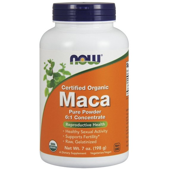 Мака NOW Foods Maca Pure Powder Certified Organic 198 g /73 servings/