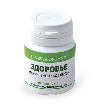 Маточне молочко з пергою Vesta Organic Здоров'я 20 г