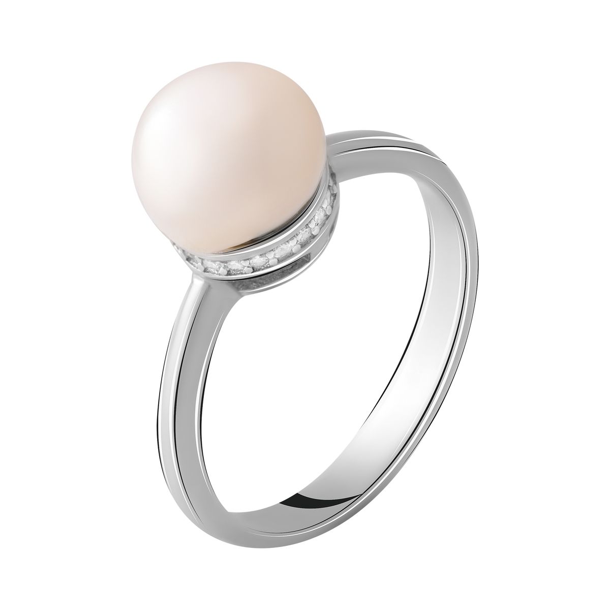 Серебряное кольцо SilverBreeze с натуральным жемчугом (2055310) 16.5 размер