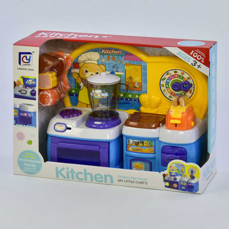 Кухня детская с посудой Звуковые эффекты Разноцветный (2-818-93-73403)