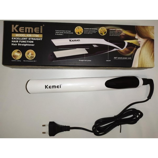 Выпрямитель Для Волос Kemei Km-1704, 45W Белый (247948)