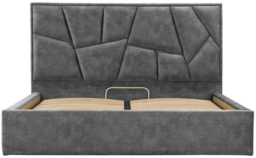 Ліжко Richman Двоспальне Mega Standart 160 x 190 см Bolzano Dk Grey Темно-сірий