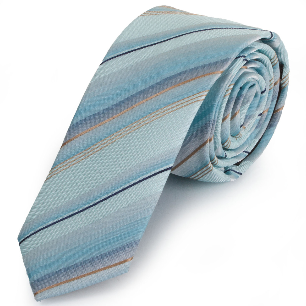 Полиэстеровый узкий галстук Schonau - 22 Бирюзовый