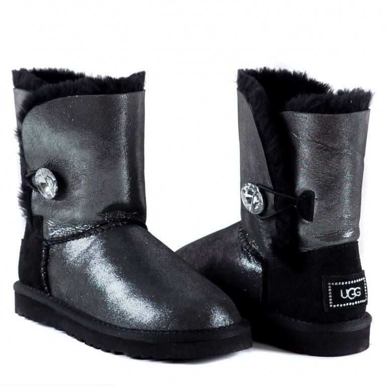 UGG Bailey Button I DO Black-99 UGG Чорний - Срібло ( Silver) 36 (5) Жіночий Замша (просочування) 22 см (UGG99_36)