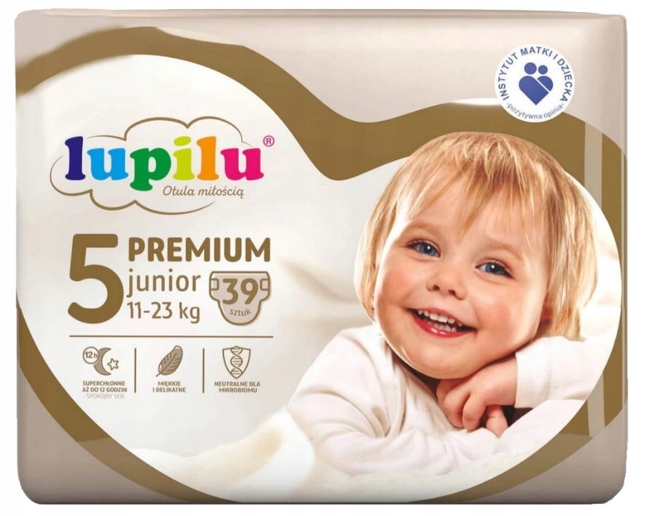 Подгузники Lupilu Premium Junior Размер 5 Вес 11-23 кг 39 шт