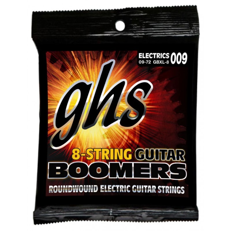Струни для електрогітари GHS GBXL-8 Boomers Extra Light Electric Guitar 8-Strings 9/72