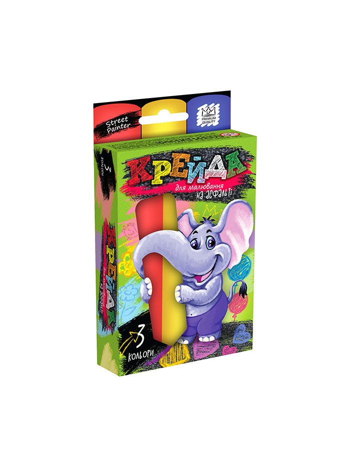 Мел для рисования на асфальте Danko Toys MEL-01-01U 3 шт большой