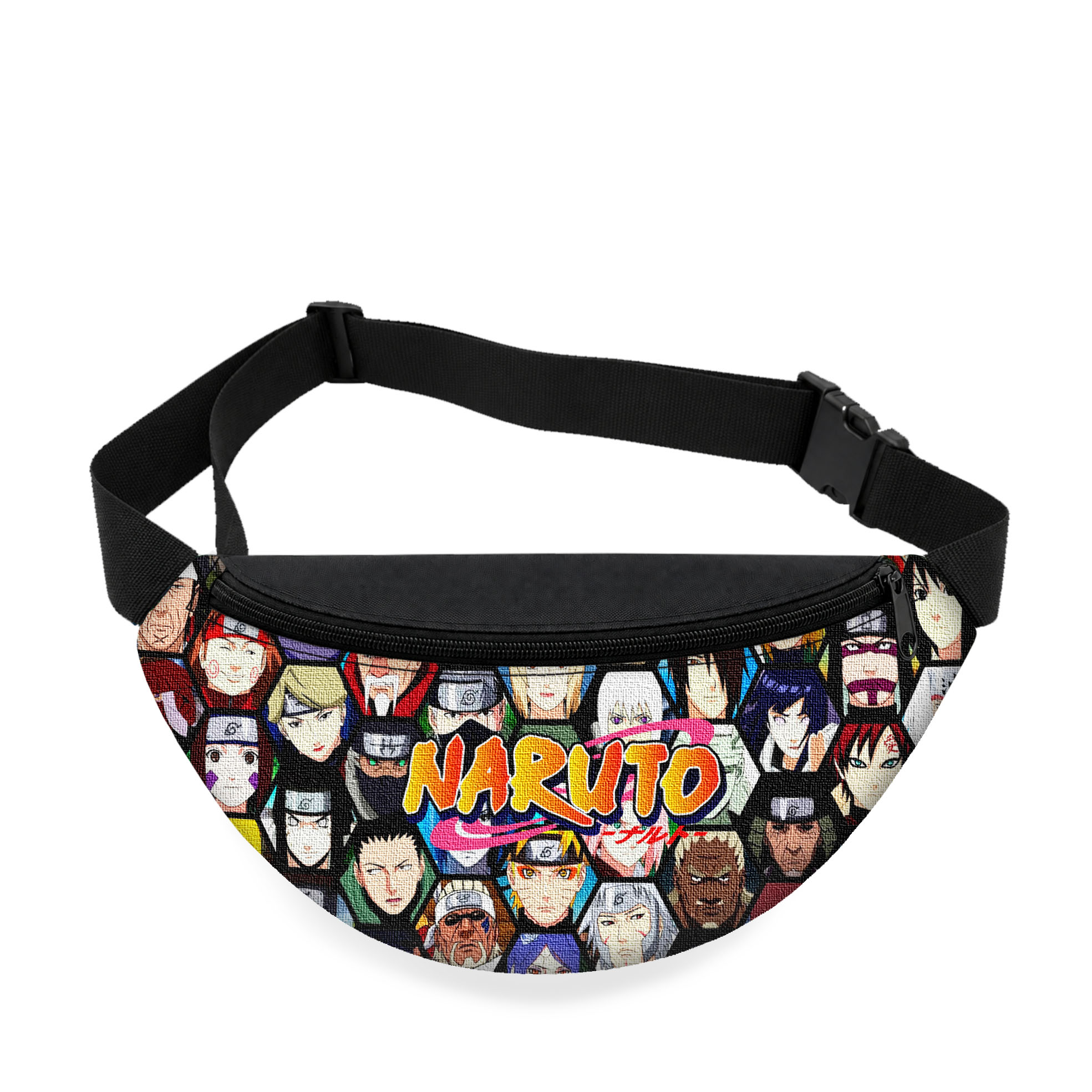 Дитяча сумка-бананка Naruto Akatsuki 32х15х7.5 см чорна