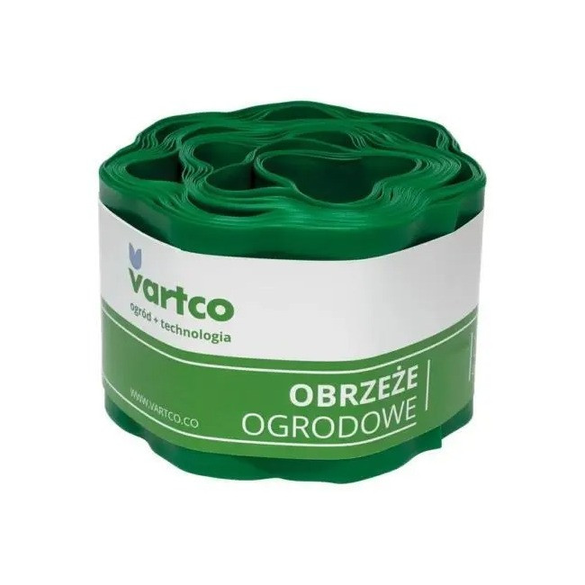 Лента бордюрная садовая VARTCO 20 см 9 метров зелёная