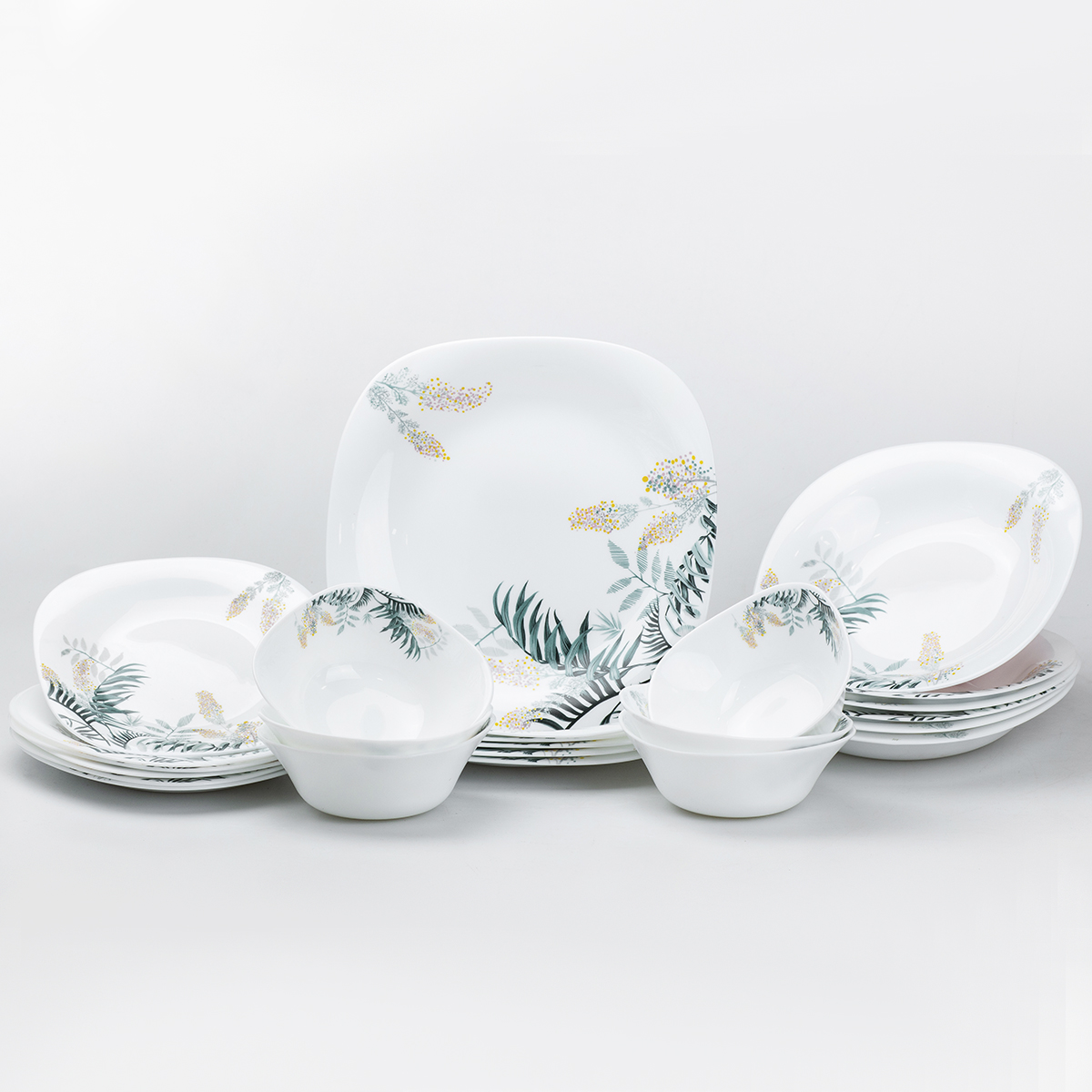 Столовый сервиз на 6 персон керамический TS Kitchen Tropical белый (HP23410)