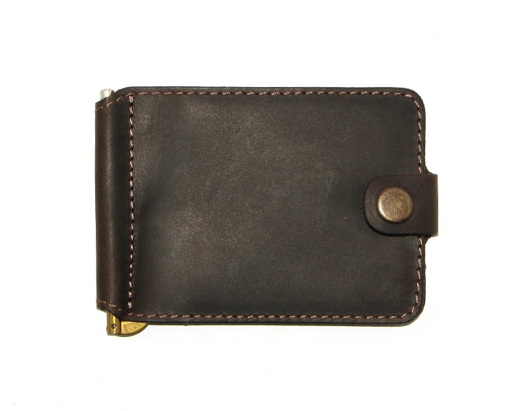 Затискач для грошей DNK Leather DNK Затискач-H col.F 8,0*11,0*1,0 см Коричневий